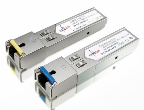 Elfcam® - SFP 1,25Gbs, Conector de Cable de Fibra Óptica Monomodo SC， 10KM DDM (TX 1310nm et TX 1550nm)