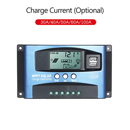 Tomshin Controlador de carga solar MPPT Controlador solar USB duplo Tela LCD inteligente MPPT rastre