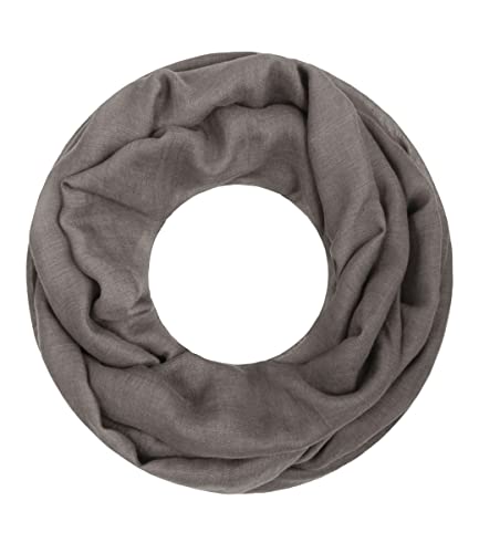 Majea Damen Loop Schal Cary – Eleganter Schlauchschal unifarben – 170x75cm weicher Rundschal für Business & Alltag (dark taupe)