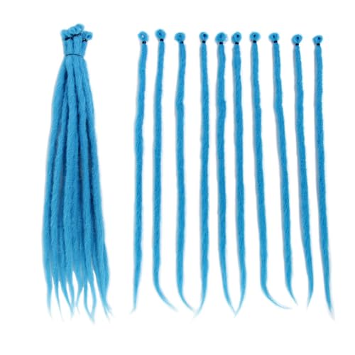 BOHOBABE Lot de 20 extensions de dreadlocks courtes à extrémité unique de 30,5 cm (20 brins, bleu)