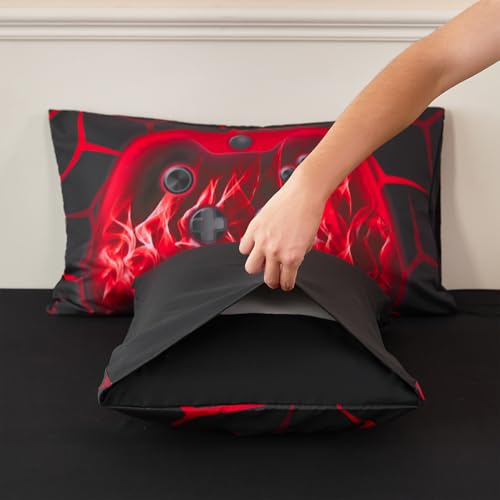 Image of ZRNBAST 6 Pcs Bed in a Bag Full Size Bedding Gaming Comforter Set for Boys