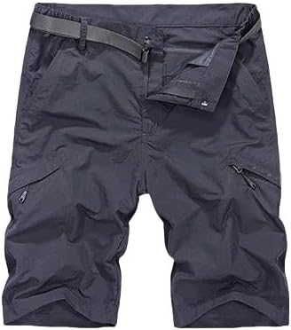 Men's Summer Waterproof Military Cargo Shorts Loose Thin Material with Belt