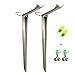 ZEMIO Stainless Steel Pole Ground Support Fishing Rod Holder w/Bite Bell Light 2 Pack