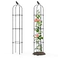 Trellume Garden Obelisk Trellis for Climbing Plants Outdoor - 69"(H), Rustproof Trellis with Adjustable Rings, Metal Plant Support for Potted Vines, Garden Trellis Use for Outdoor or Indoor(2 Pack)
