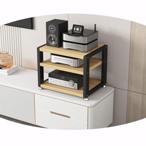 Soporte para Equipos Audiovisuales con Estantería de Madera de Oficina