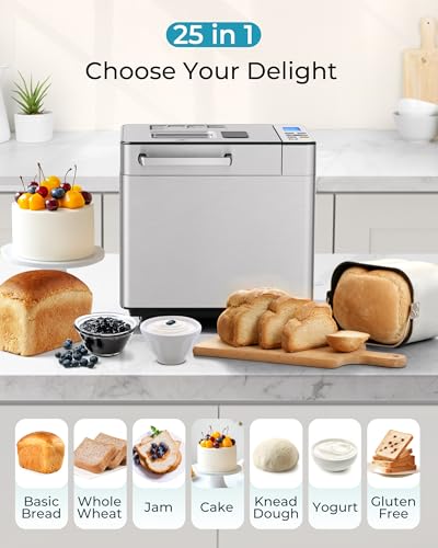 EUHOMY-25-in-1-Bread-Maker-Machine-2LB-Breadmaker-Bread-Machines-with-Nut-Dispenser-and-Yeast-Dispenser-3-Loaf-Sizes-3-Crust-Colors-Dough-Maker-with-Customized-Options-Gluten-Free-Recipe-Gifts