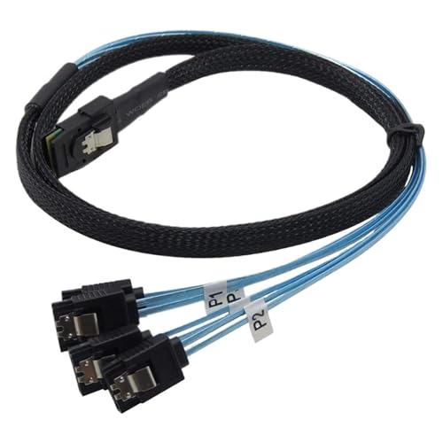 Cable S/AS SATA Mini SFF-8087 a 4 SATA 0.5m 12Gbps miniatura 2
