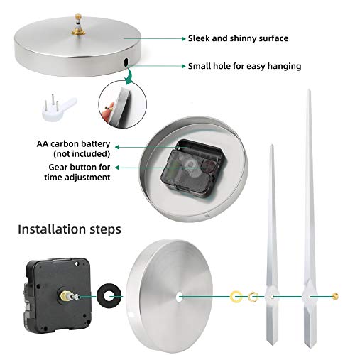 Vreaone Frameless Diy Wall Clock,Large Modern 3D Mirror Wall Clock Decor Sticker Diy Clock Kit For Home Living Room Bedroom Office Wall Decorations(Silver) #TOP3