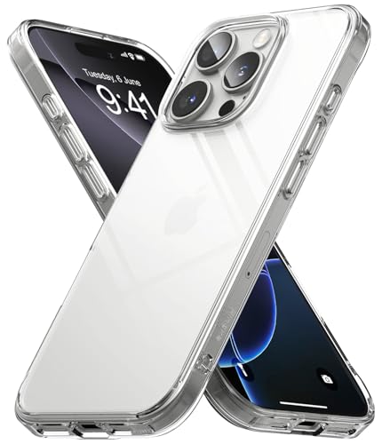 Image of Ringke Fusion Compatible with iPhone 16 Pro Max Case Cover Transparent Hard Back Soft Flexible TPU Bumper Scratch Resistant Natural Form iPhone 16 Pro Max Back Cover - Clear