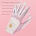 Wwhe0514rlq 1 Pairs Women Golf Gloves Soft Breathable PU Leather with Non-Slip Particle Wear-Resistant Washable Outdoor Sports Golf Supplies,Pink,M(Length18.5cm)