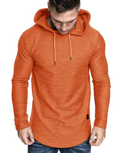 Image of Lexiart Mens Cotton Hoodies Pullover Sport Muscle Workout Shirts