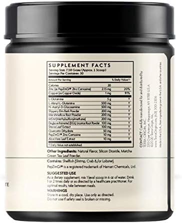 Healthy Gut Matcha Green Tea | 30-Servings with L-Glutamine, Zinc, Glucosamine, Slippery Elm Bark and More! - Image 2