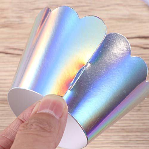 Abaodam 48 Pcs Rainbow Cupcake Liners Cupcake Wrappers Holders Muffin Liners Baking Cups For Wedding Birthday Baby Showers Decoration #TOP4