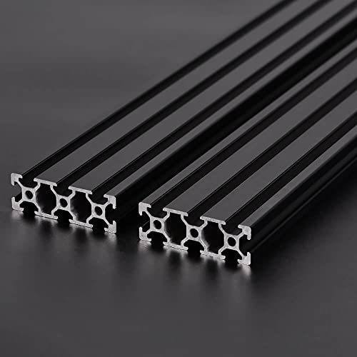 2PCS 20 Series T Slot 2060 Aluminum Extrusion Profile 39.4'',European Standard Anodized Linear Rail for 3D Printer Parts and CNC DIY 1000mm Black(39.4inch) by IXGNIJ - Image 3