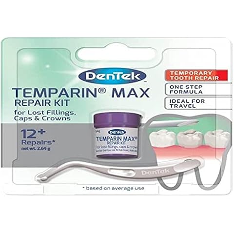 DenTek Temparin Max Home Dental Repair Kit for repairing lost fillings and loose caps, crowns or inlays - 12+/ 13+ Repairs(package may vary) Cover