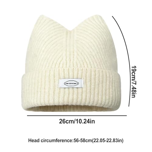Gorro de invierno con orejas de gato resistente al viento de punto ganchillo 2