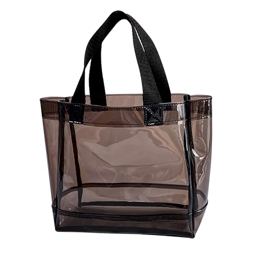 Clear 1Packs Small Tote Work Bag,Gift Wrap Handbag for Bridal and Birthday Party,Travel Makeup Pouch with Handle