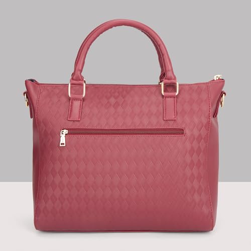 Image of Caprese Maddy Medium Textured Tote Bag for Women with Multi-Compartment | Elegant Shoulder Handbag with Adjustable & Detachable Strap | Fits Up to 16 Inch Laptop | Perfect for Office & Travel
