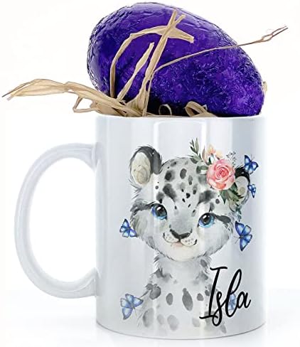 Hairyworm Personalised Mug and Milk Chocolate Easter Egg Gift Set, Customised with Name/Number/Text, (11oz) White Mug with Red Football Shirt, Football Mug