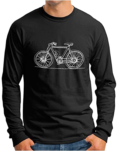 T-shirt manches longues vélo cadeau idéal pour homme cycliste noir OM3