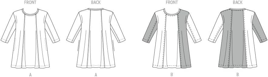 Butterick B7023A Misses' Loose-Fitting Knit Tunics Sewing Pattern Packet by Katherine Tilton, Design Code B7023, Sizes XS-S-M-L-XL-XXL