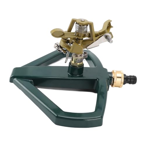 Arroseur de pelouse pour Cour, arroseur de pelouse Gardena Rotatif à 360 degrés, arroseur de Jardin Automatique réglable pour de Grandes Surfaces Arroseur de pelouse de Grandes (Yellow)