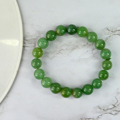 Reiki Crystal Products Natural Green Aventurine Bracelet Crystal Stone 10 Mm Round Bead Bracelet For Reiki Healing And Crystal Healing Stones (Color : Green) For Unisex Adult