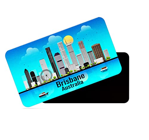 Image of dhcrafts Rectangular Rubber Fridge Magnet /Magnetic Card Blue Australia Brisbane Design Pack of 1 (8.6cm x 5.4cm)