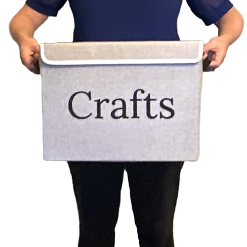 Craft Storage Box to keep your items neat and organized. Large Art and Craft bin with lid and handles. Stylish and space saving design. - Image 4