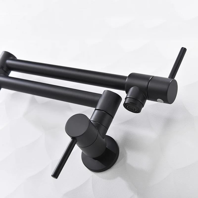 Grifo para llenado de ollas de latón monomando frío con caño plegable giratorio de pared 2