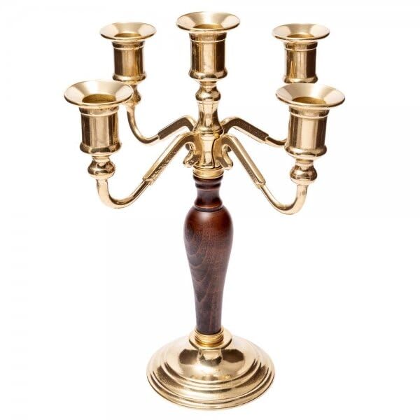5 candelabri in legno ottone oro altezza: circa 31 cm candelabro barocco stile giovanile
