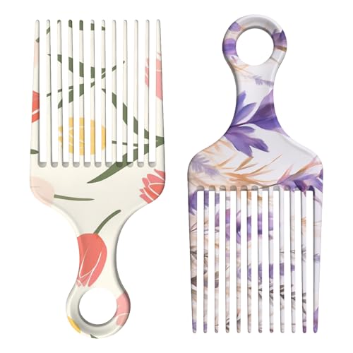 2 Peines Afro Pick para Cabello Rizado Largo y Grueso miniatura 1