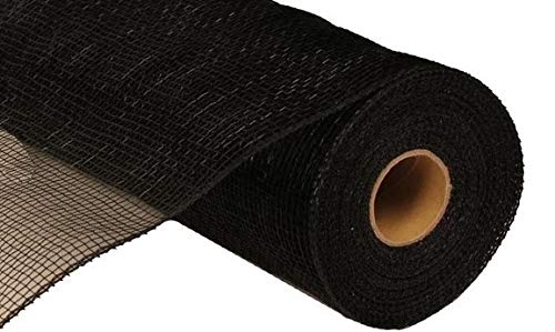 10 Inch x 30 Feet Deco Poly Mesh Ribbon - Black Non Metallic : RE130202