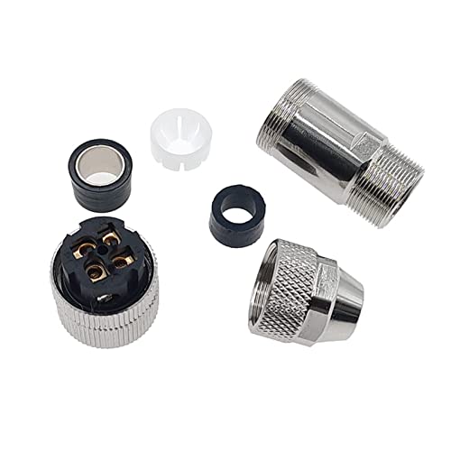Conector de sensor M12 macho hembra de 4 pines con enchufe de metal y blindaje tipo A 8