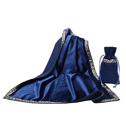 BLESSUME Altar Tarot Tischdecke Samt mit Tarot Tasche (Blau)