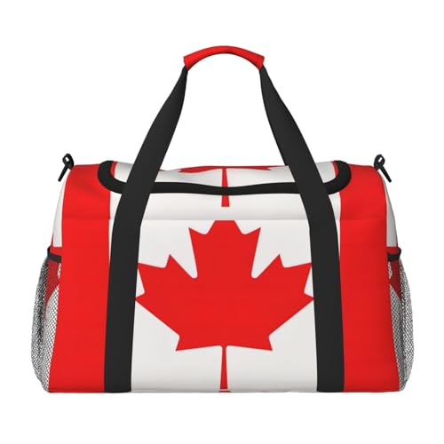 Canadian flag print Weekender Overnight Carry On Bag Gym Luggage Bag Duffel Bag for Travel Women