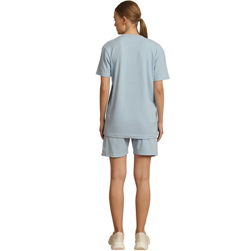 Image of Mack Jonney Solid Polyester Lycra Half sleeves Co-ord Set Trackuit For Women-P