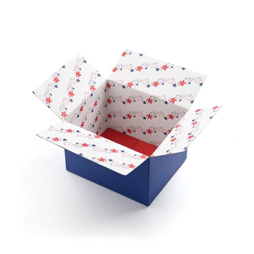 Image of Great Papers! GiftIn Corrugated Shipping Box, Patriotic, for Gifts, Birthdays, Holidays, and Care Packages, 2 Pack (2023058)