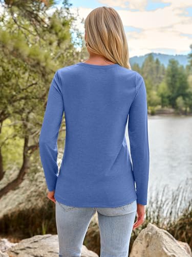 Image of AUTOMET Women's Long Sleeve Crewneck Shirts Casual Basic Tops