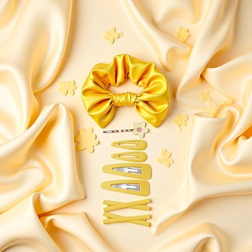 7 Piezas Clips y Pinzas para Cabello Mujer y Niña con Flores Amarillas Decorativas Acabado Dorado Elegante miniatura 5
