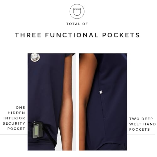 FIGS Rafaela Oversized Scrub Tops for Women — Mandarin Collar, Shirttail Hem, 3 Pockets, 4-Way Stretch