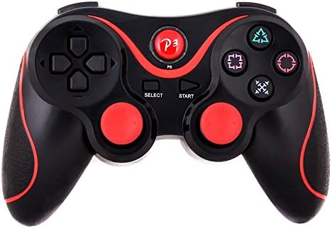 Upgraded Version Wireless Bluetooth 6Axis Dual Shock Gamepad Game Controller with Charging Cable , Improved 3D Motion Realistic Precise Control Joypad for Sony PS3 Playstation 3 and PC Black + Red