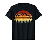 Vintage Sonne Berge Geschenk für Bergsteiger und Wanderer T-Shirt