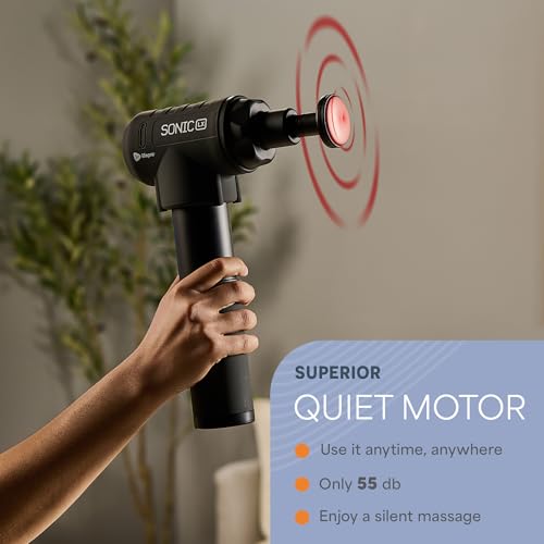 LifePro Sonic LX Professional Massage Gun, Massager Gun Percussion Massage Gun with Heat-9 Speeds+10 Attachment Massagers for Neck and Back -Massage Gun Deep Tissue Muscle Massage Gun for Athletes
