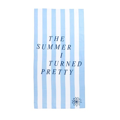 Jay Franco Beach Towel and Tote Bag Set - 16"x 14.5"Canvas Shoulder Handbag with 28"x 58"Super Soft Absorbent Bath Towel, Licensed, Blue - The Summer I Turned Pretty by Jay Franco - Used condition - US$23.67