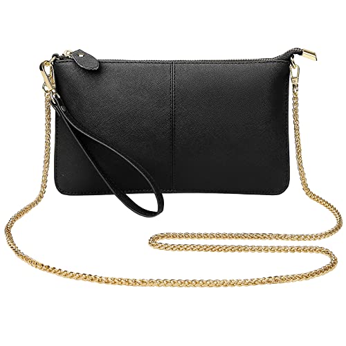 Image of Uromee Wristlet Wallet Clutch Purses for Women Genuine Leather Crossbody Bag Handbag with Detachable Shoulder Chain