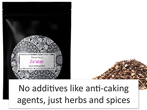 Za'atar Spice Mix Superior Hand Blended Premium Mix by Spice Masters - Easy Meals Quickly - Authentic Made Simple - 50g Pouch