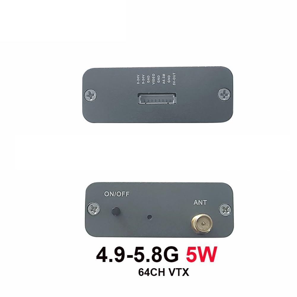 4.9-5.8G 5W VTX 64CH Trasmettitore Video FPV 25mW/5W Potenza Elevata Regolabile per Droni RC FPV A Lungo Raggio