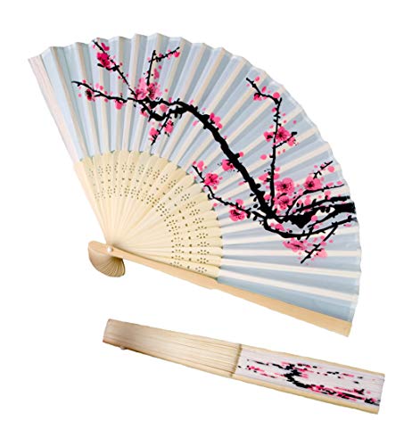 FASHIONCRAFT 6207 Delicate Cherry Blossom Design Folding Fan Favors, 1 Piece