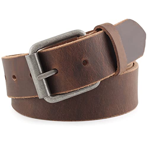 Men's Casual Full Grain Classic Leather Dress Belt For Jeans,1.5